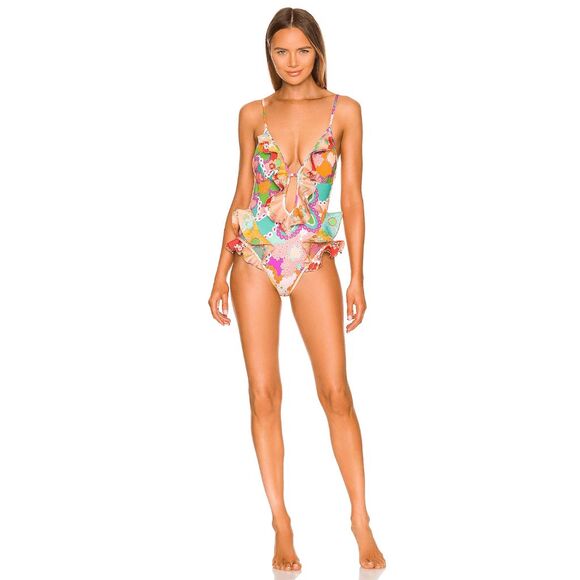 Zimmermann Splice Lola Waterfall Frill One Piece Swim Suit Women's 4/US 10-12 - Picture 1 of 8